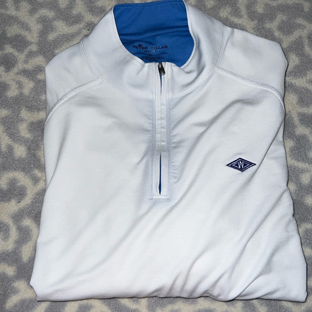 ⛳️Peter Millar⛳️NWOT White Westchester CC men’s XL long sleeve pullover.